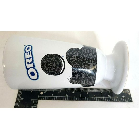Lot (2) Oreo Cookie Ceramic Milkshake Cup Tall Sundae Dish Oreos Milk Shake Mug - Picture 6 of 7